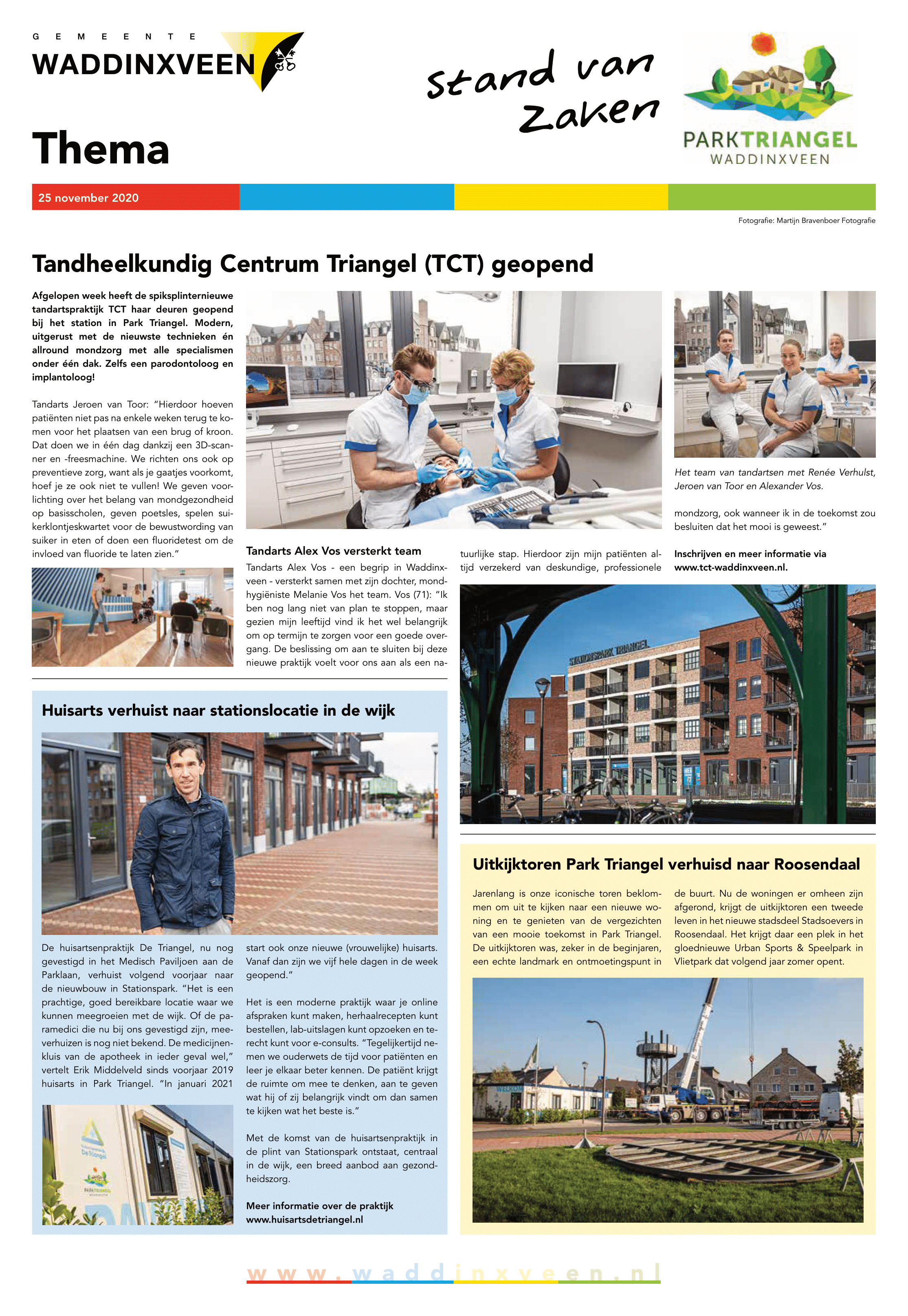 Artikel Opening Tandartspraktijk en Huisartspraktijk Triangel in Waddinxveen